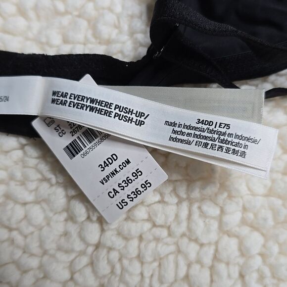 1054 Pink Victoria's Secret Wear Everywhere Push-Up Bra Sz 34DD - Picture 5 of 5